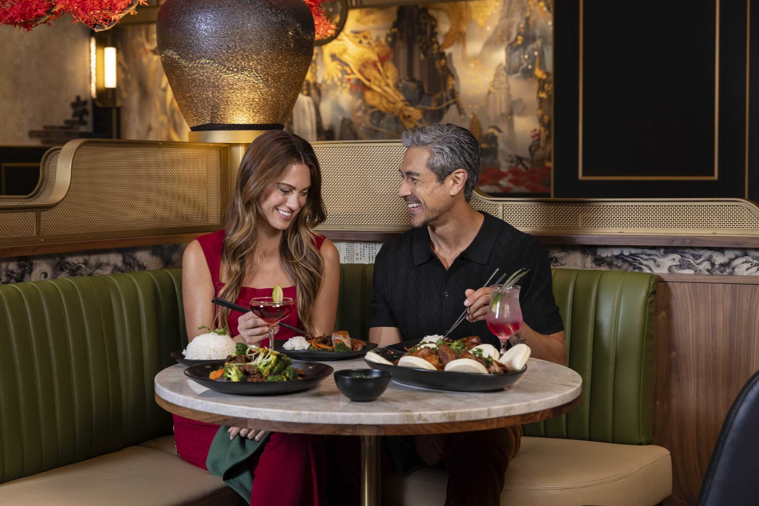 Couple enjoying dinner at Emerald Chinese Cuisine